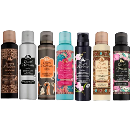 TESORI D´ORIENTE Testpaket 7x150ml verschiedene Deo Düfte