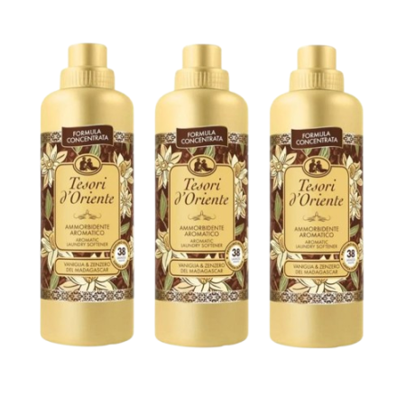Tesori d'oriente Vaniglia & Zenzero Weichspüler Konzentrierte Formel für 38 Waschgänge 3x 760ml NEW