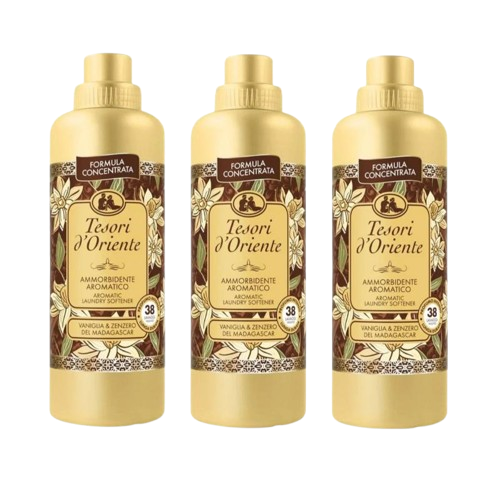 Tesori d'oriente Vaniglia & Zenzero Weichspüler Konzentrierte Formel für 38 Waschgänge 3x 760ml NEW