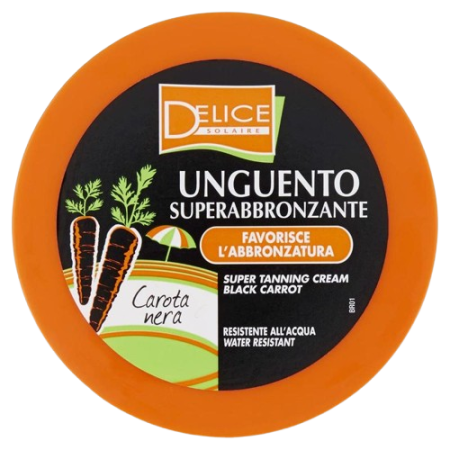 Delice Carota Nera Uguento Superabbronzante-Super Tanning Cream Black Carrot Water resistant 150ml